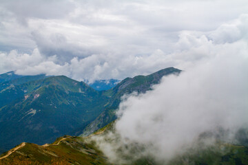 clouds over the mountains