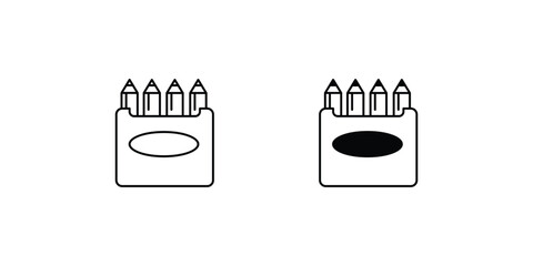 colored pencil set icon with white background vector stock illustration