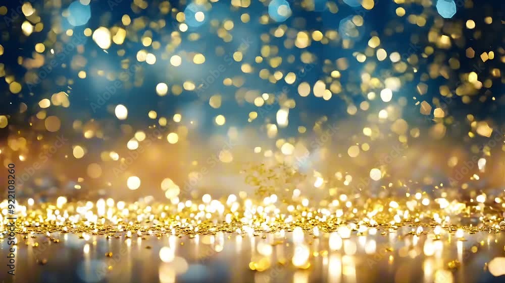 Aufkleber glittering bokeh lights create a magical atmosphere with soft out-of-focus circles in blue and gold 