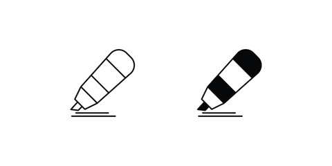 highlighter set icon with white background vector stock illustration