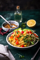 Bulgur with chickpeas and vegetables