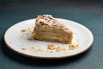 A delicious Napoleon dessert. Close-up