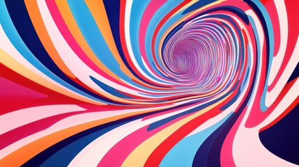 Abstract Colorful Swirling Tunnel