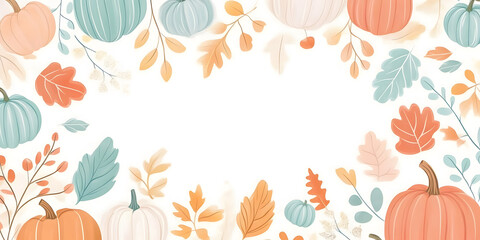 "Luxurious Autumn Sale Banner with Pumpkins and Autumn Leaves"