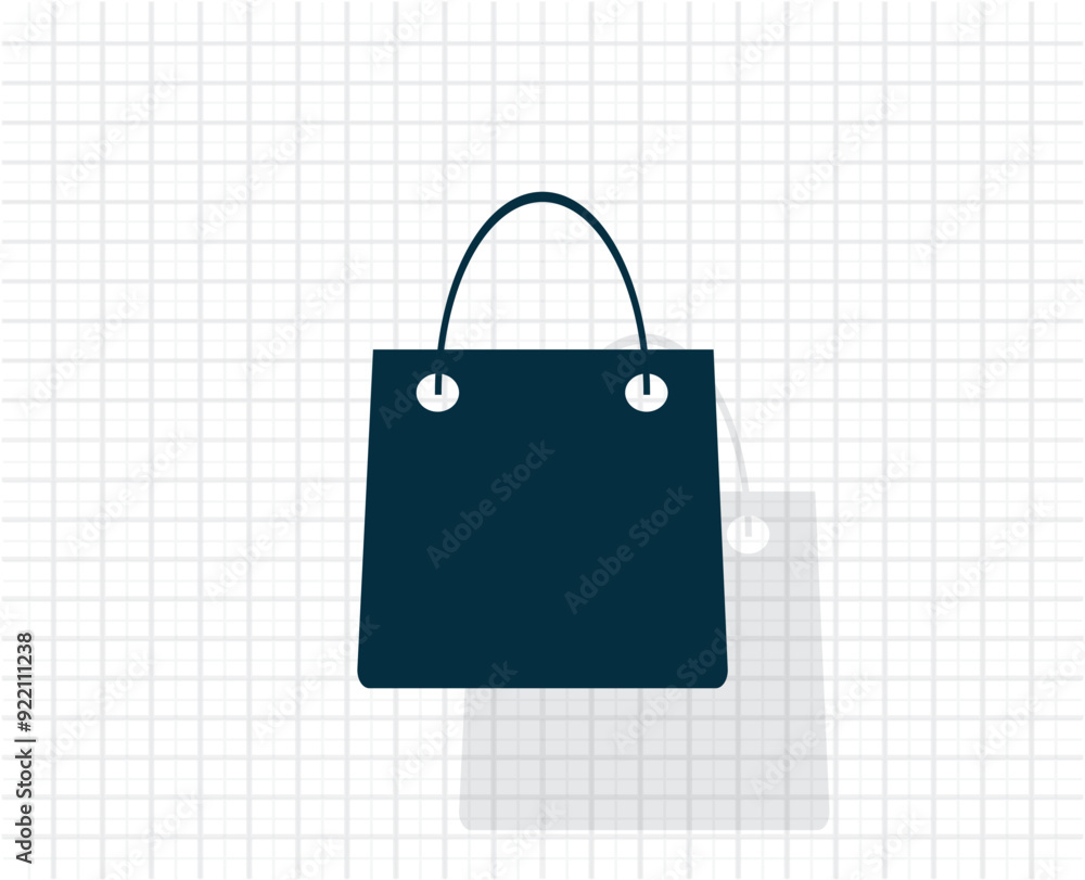 Poster vector dark color icon with shadow on light checkered background
