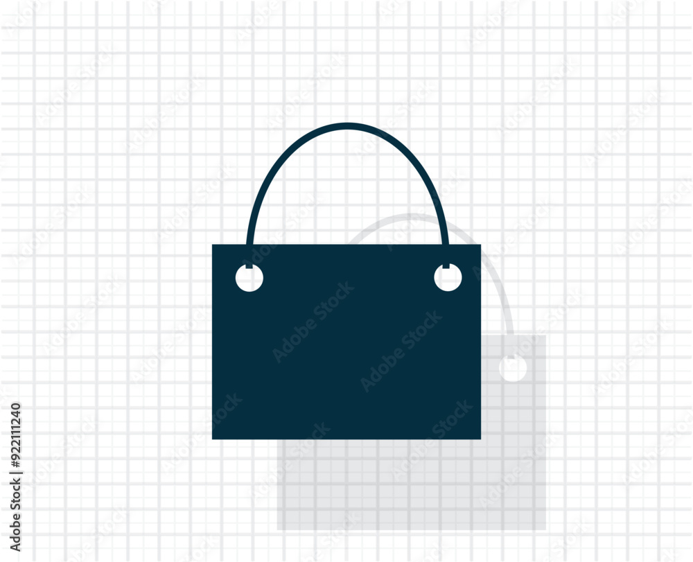 Poster vector dark color icon with shadow on light checkered background
