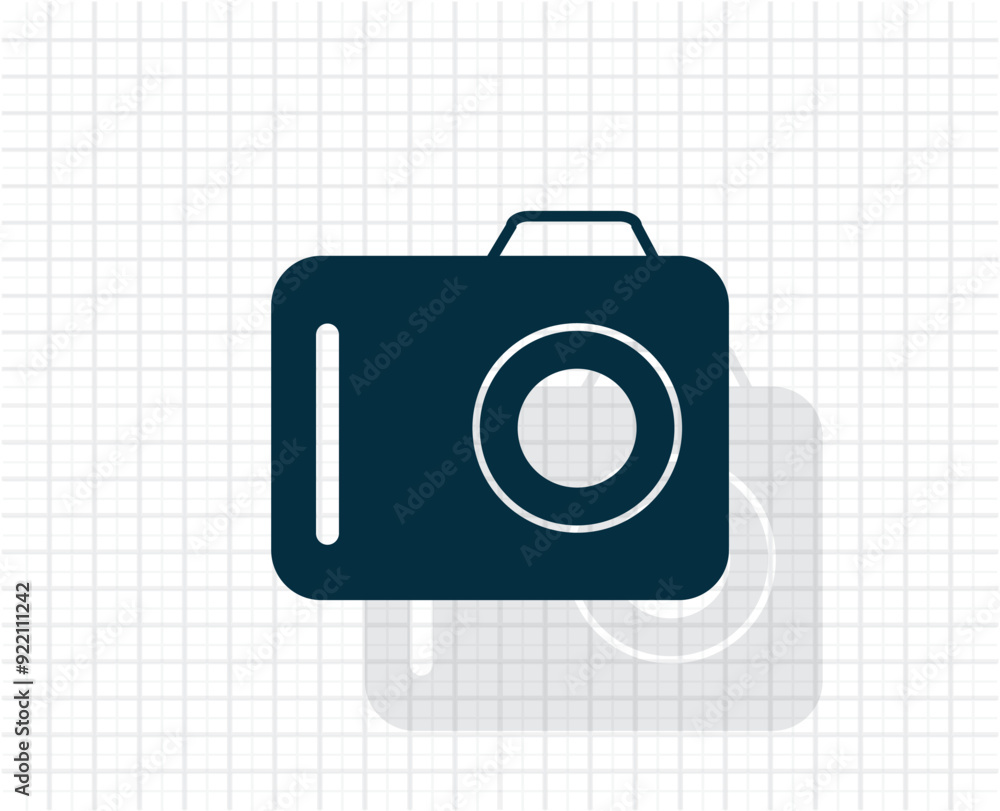 Poster vector dark color icon with shadow on light checkered background