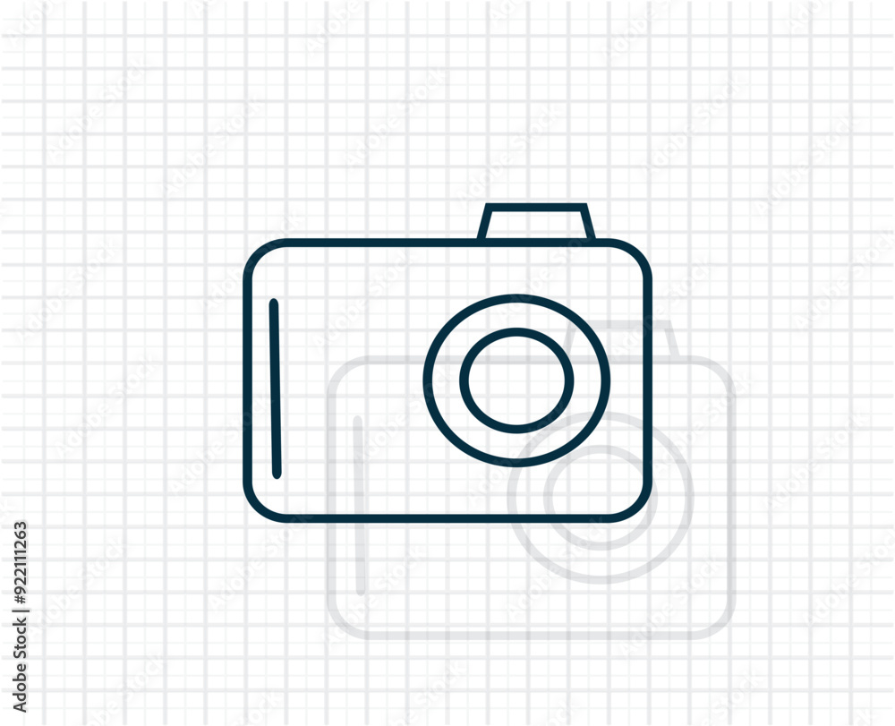 Poster vector dark color icon with shadow on light checkered background