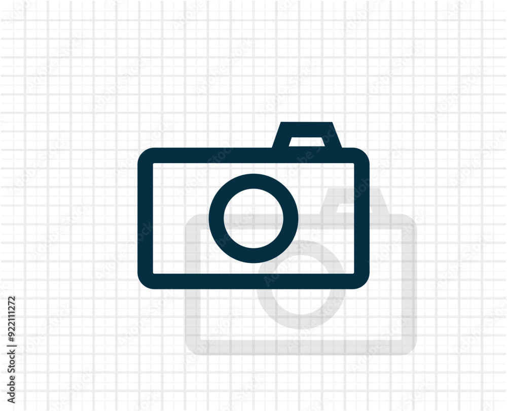 Poster Vector dark color icon with shadow on light checkered background