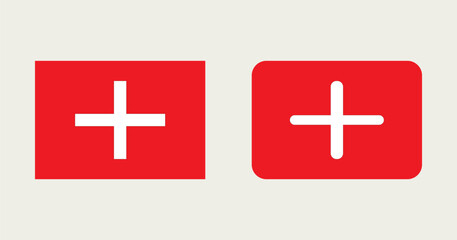 Switzerland flag in different designs illustration