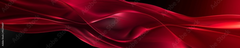 Aufkleber abstract red wave background with a black background.