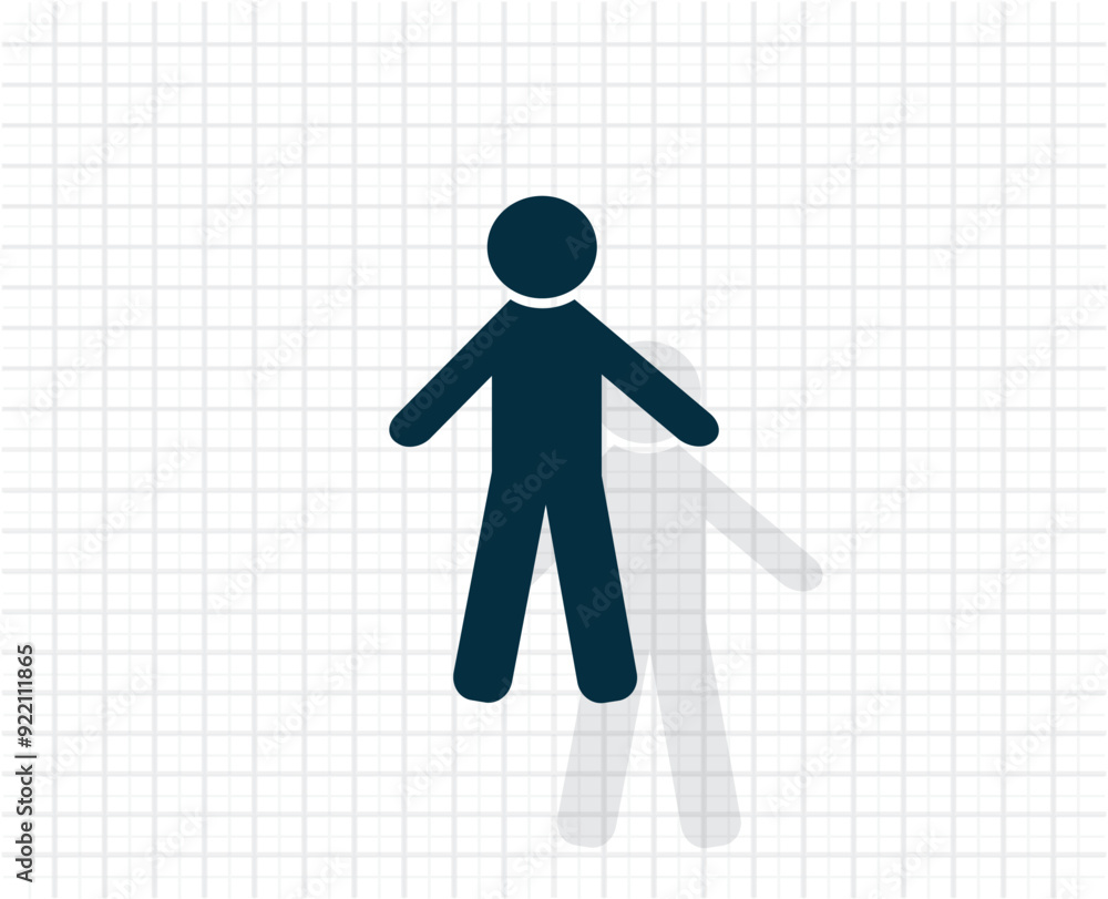 Poster vector dark color icon with shadow on light checkered background