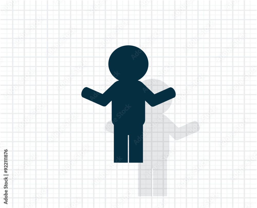 Poster vector dark color icon with shadow on light checkered background