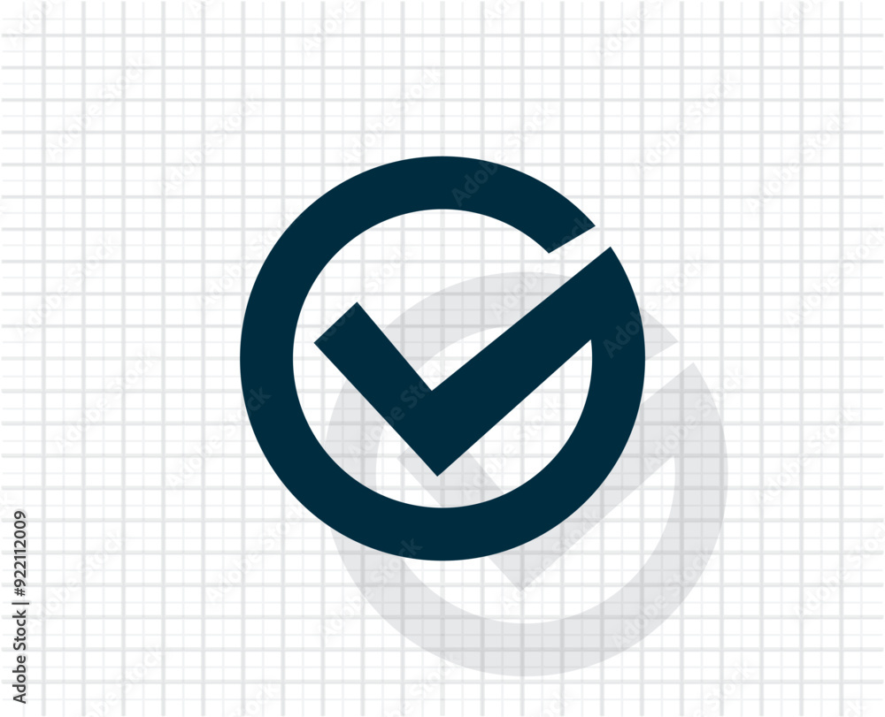 Poster vector dark color icon with shadow on light checkered background