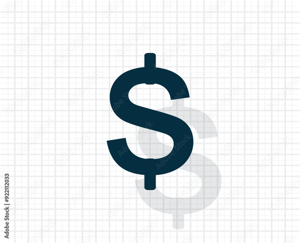Poster vector dark color icon with shadow on light checkered background