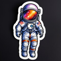 Astronaut in a spacesuit sticker 