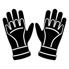 Racing Gloves Silhouette Black Vector