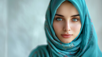 Fototapeta premium Close-up of a beautiful woman in hijab.