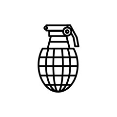 Hand grenade icon,  filled vector flat black illustration for web and app on white background..eps