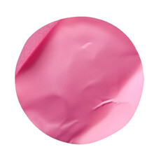 pink sticker paper wrinkled isolated on transparent background