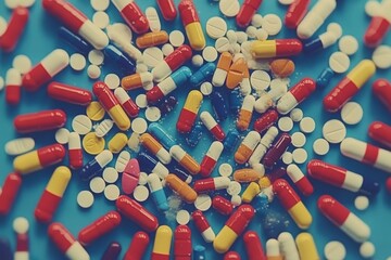 Digital Illustration of Medication Capsules in a Futuristic Interface