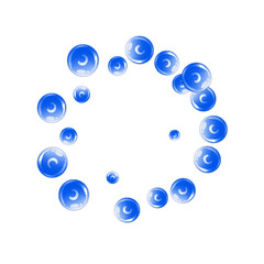 Vitamin C round capsules scattered randomly.