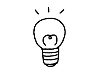 電球マーク　ゆるい手描き　ベクター素材