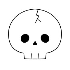 白黒　ヒビの入ったどくろ