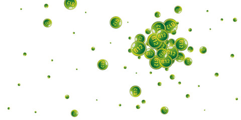 Vitamin B12 messy round pills.