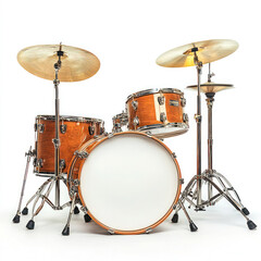 Obraz premium Isolated drum kit equipment on white background, perfect for music and entertainment projects