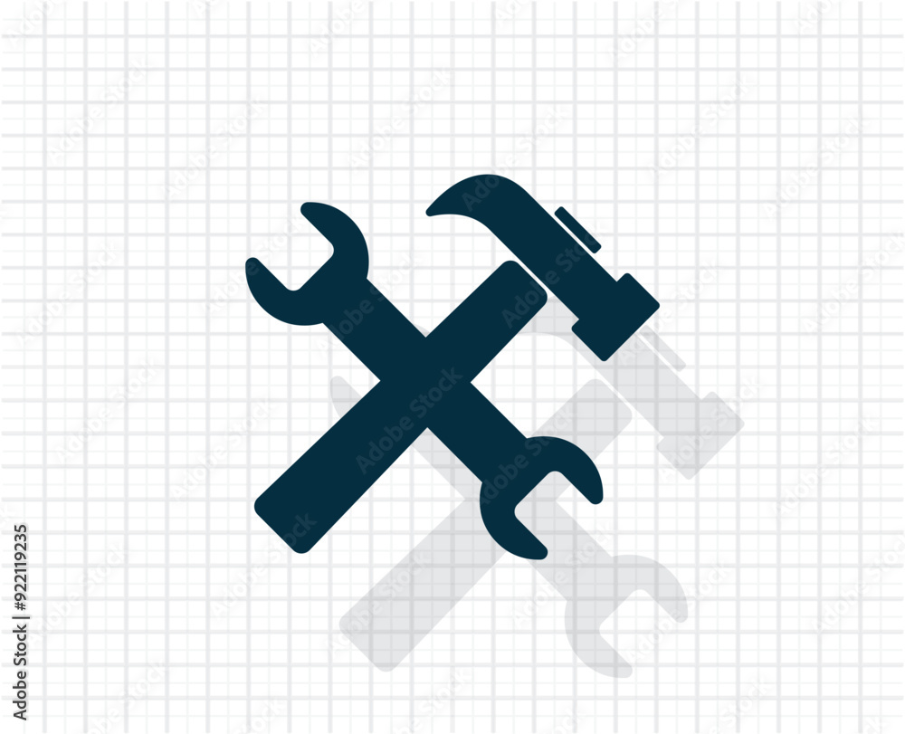 Poster vector dark color icon with shadow on light checkered background