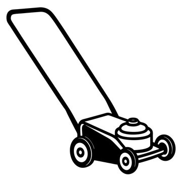 recommend clip art: Push mower silhouette vector illustration