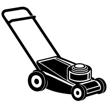 recommend clip art: Push mower silhouette vector illustration