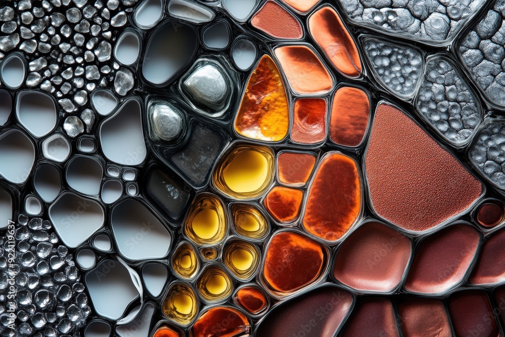 Poster abstract metallic nanocomposite material structure with interconnected cells and cavities
