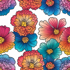 Floral pattern on white background