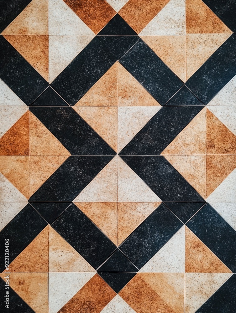 Poster repeating diamond shapes arranged in a geometric grid pattern with a classic structured and minimali