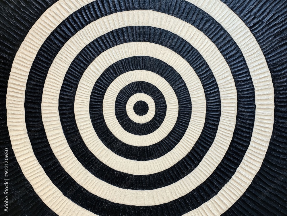 Poster mesmerizing circular geometric patterns with radiating lines in vibrant digital art captivating abst