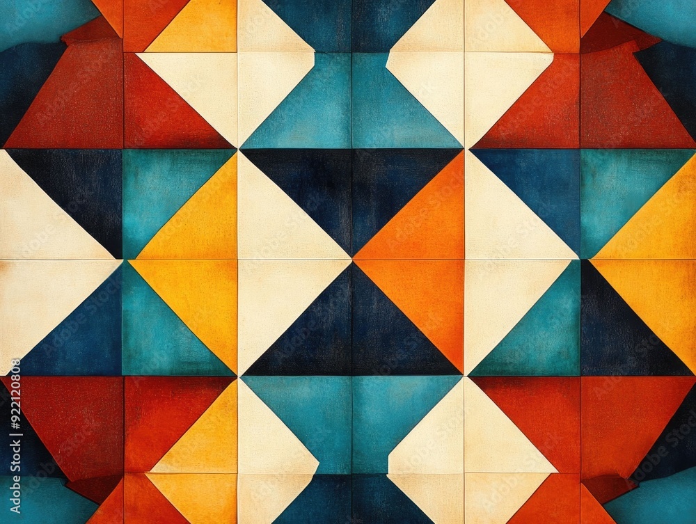 Poster repeating star shaped geometric pattern with sharp angular edges and a striking celestial minimalist
