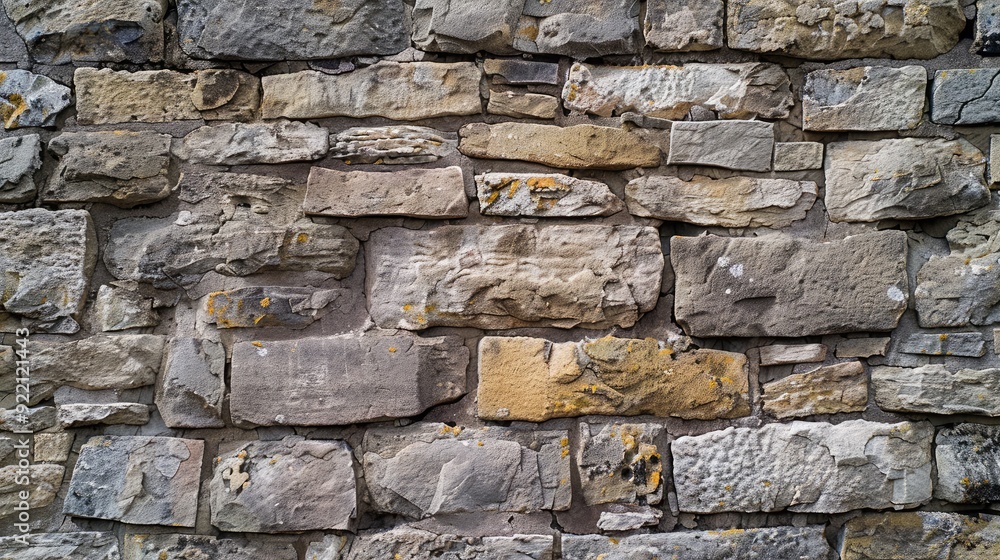 Poster a rustic stone wall texture background with visible grain and imperfections, adding depth and charac