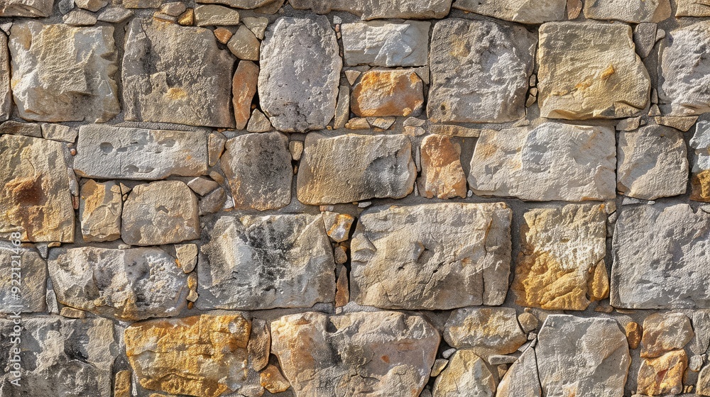 Poster a rustic stone wall texture background with visible grain and imperfections, adding depth and charac