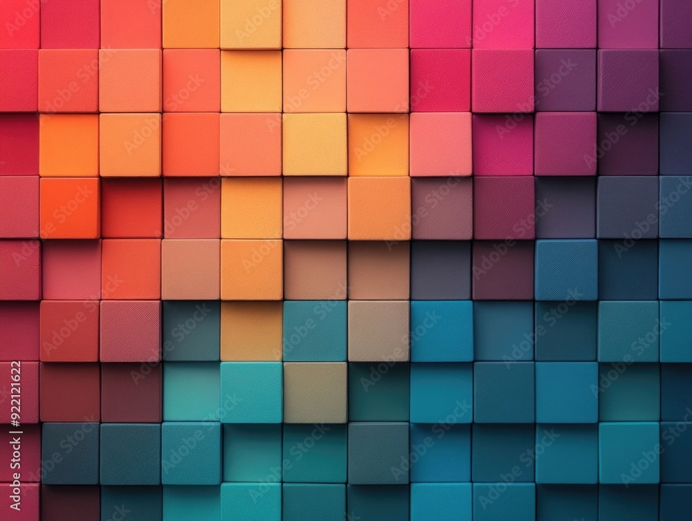 Poster mesmerizing grid of varying shade squares forming geometric patterns and gradient depth minimalist a