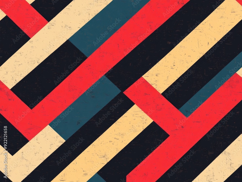 Aufkleber geometric abstract pattern with sharp intersecting angular lines in a modern edgy and dynamic design