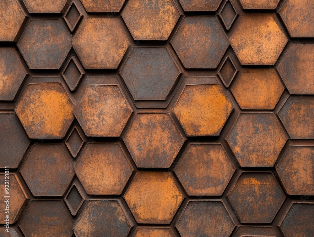 Poster elegant and minimalist honeycomb pattern featuring geometric hexagonal shapes in a natural yet struc
