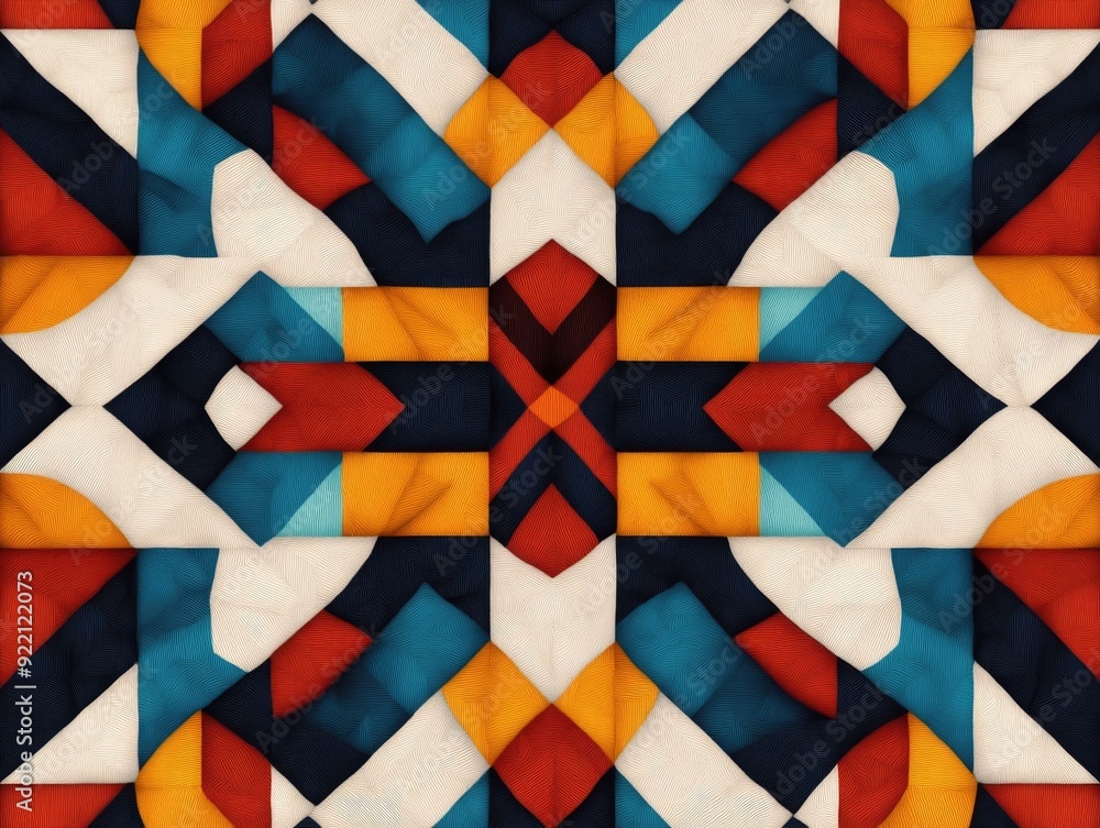 Poster mesmerizing kaleidoscope effect created by symmetrical geometric shapes in a vivid array of colors r