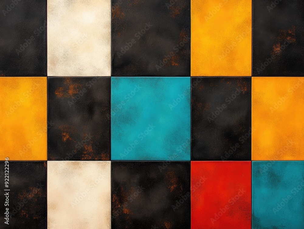 Aufkleber elegant and timeless checkerboard pattern with contrasting black and white squares ideal for a varie