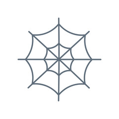 Spider web. Flat cartoon vector illustration isolated on white background. Halloween design element.