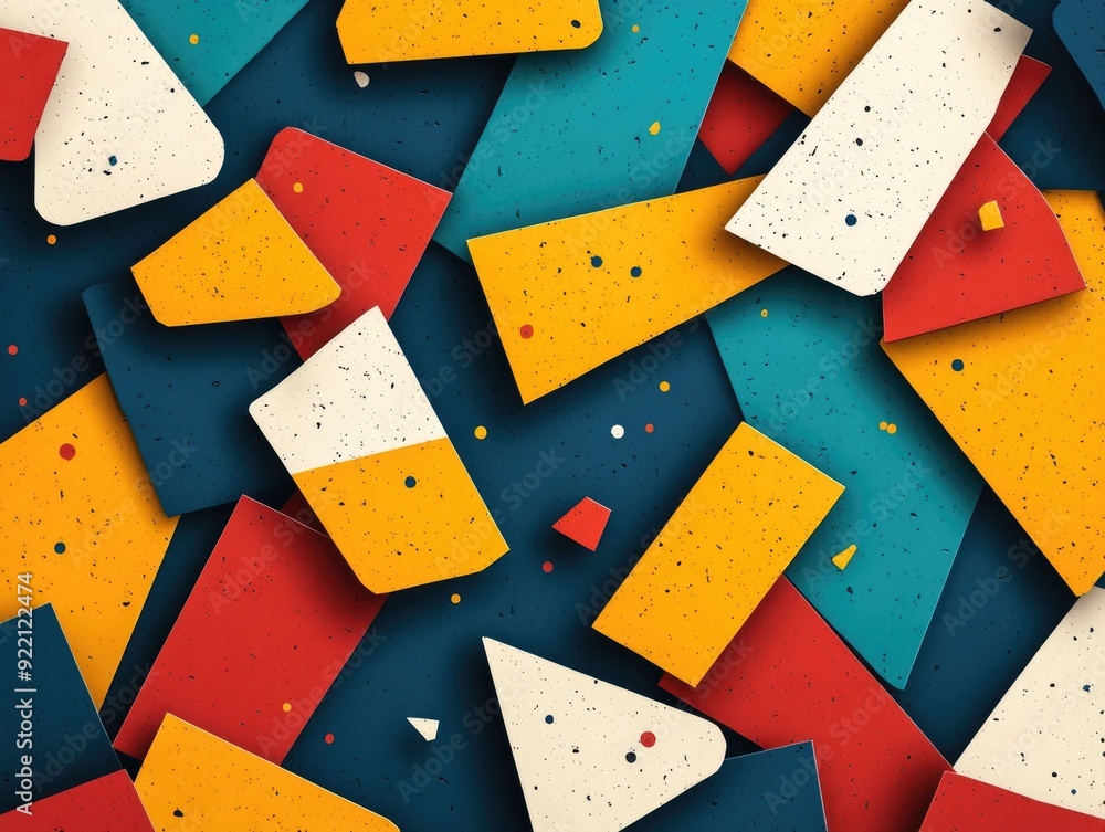 Aufkleber striking abstract background with a fragmented geometric pattern composed of dynamic angular shapes 