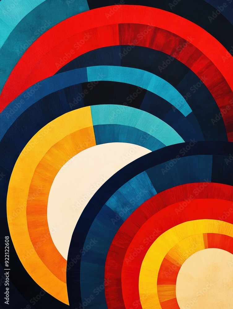 Poster captivating circular grid with flowing geometric patterns a visually striking abstract design with c