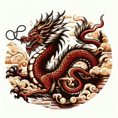 Fototapeta premium Dragon illustration,Dragon poster,Dragon banner,Dragon logo 
