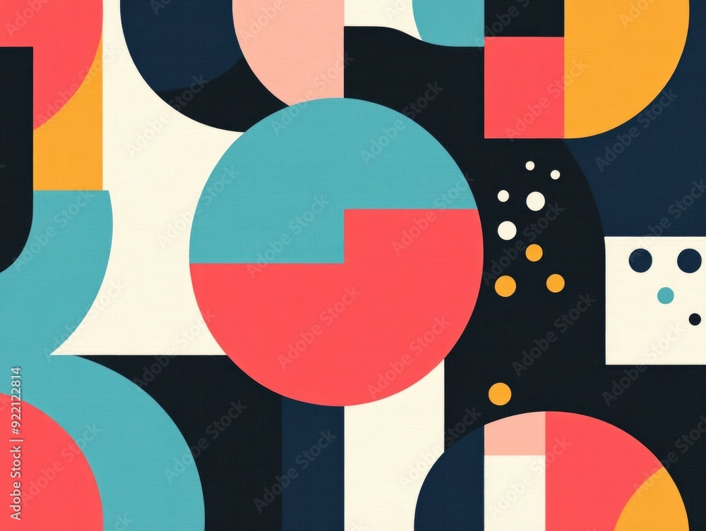 Poster intricate geometric patterns with overlapping layered shapes and nested designs abstract digital art